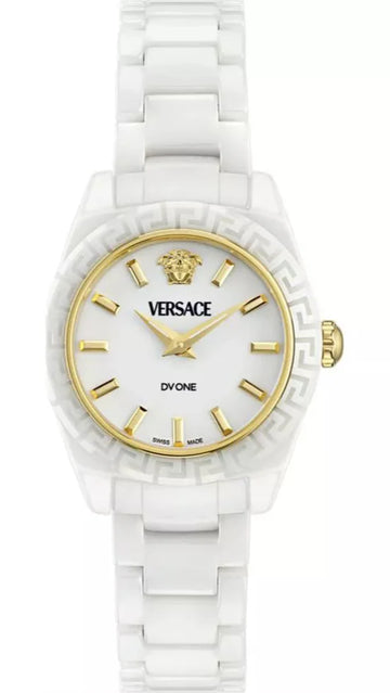 Versace DV One Mini White Dial White Ceramic Dial Watch for Women - VE9F00224