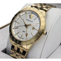 Versace Univers Quartz White Dial Gold Steel Strap Watch for Men - VEBK00518