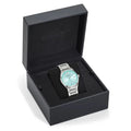 Versace V-Auria Quartz Turquoise Dial Silver Steel Strap Watch for Women - VE0F00225