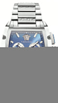 Versace Dominus Chronograph Blue Dial Silver Steel Strap Watch For Men - VE6H00423