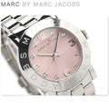 Marc Jacobs Amy Life Pink Dial Silver Steel Strap Watch for Women - MBM3300