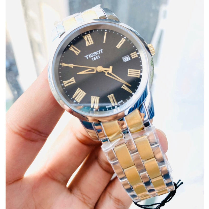 Tissot T Classic Dream Black Dial Two Tone Steel Strap Watch for Men - T033.410.22.053.01