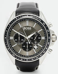 Hugo Boss Contemporary Sport Driver Black Dial Black Leather Strap Watch for Men - 1513085