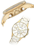 Marc Jacobs Rock Chronograph White Dial White Silicone Strap Watch for Women - MBM2546