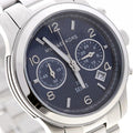 Michael Kors Hunger Stop 100 Series Navy Blue Dial Silver Steel Strap Watch for Women - MK5814