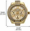 Guess Viva Diamonds Gold Dial Gold Steel Strap Watch for Women - W0111L2