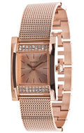 Guess Nouveau Diamonds Rose Gold Dial Rose Gold Mesh Bracelet Watch for Women - W0127L3