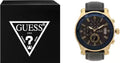 Guess Pinnacle Chronograph Quartz Blue Dial Blue Leather Strap Watch For Men - W0673G2