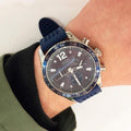 Guess Fleet Chronograph Black Dial Blue Rubber Strap Watch for Men - W0971G2