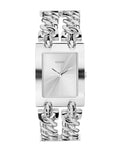 Guess Mod Heavy Metal Silver Dial Silver Steel Strap Watch For Women - W1117L1