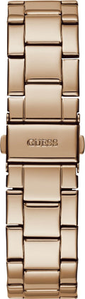 Guess G Twist Diamonds Rose Gold Dial Rose Gold Steel Strap Watch For Women - W1201L3