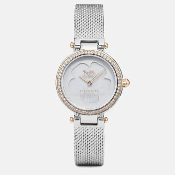 Coach Park Mother of Pearl Dial Silver Mesh Bracelet Watch for Women - 14503510
