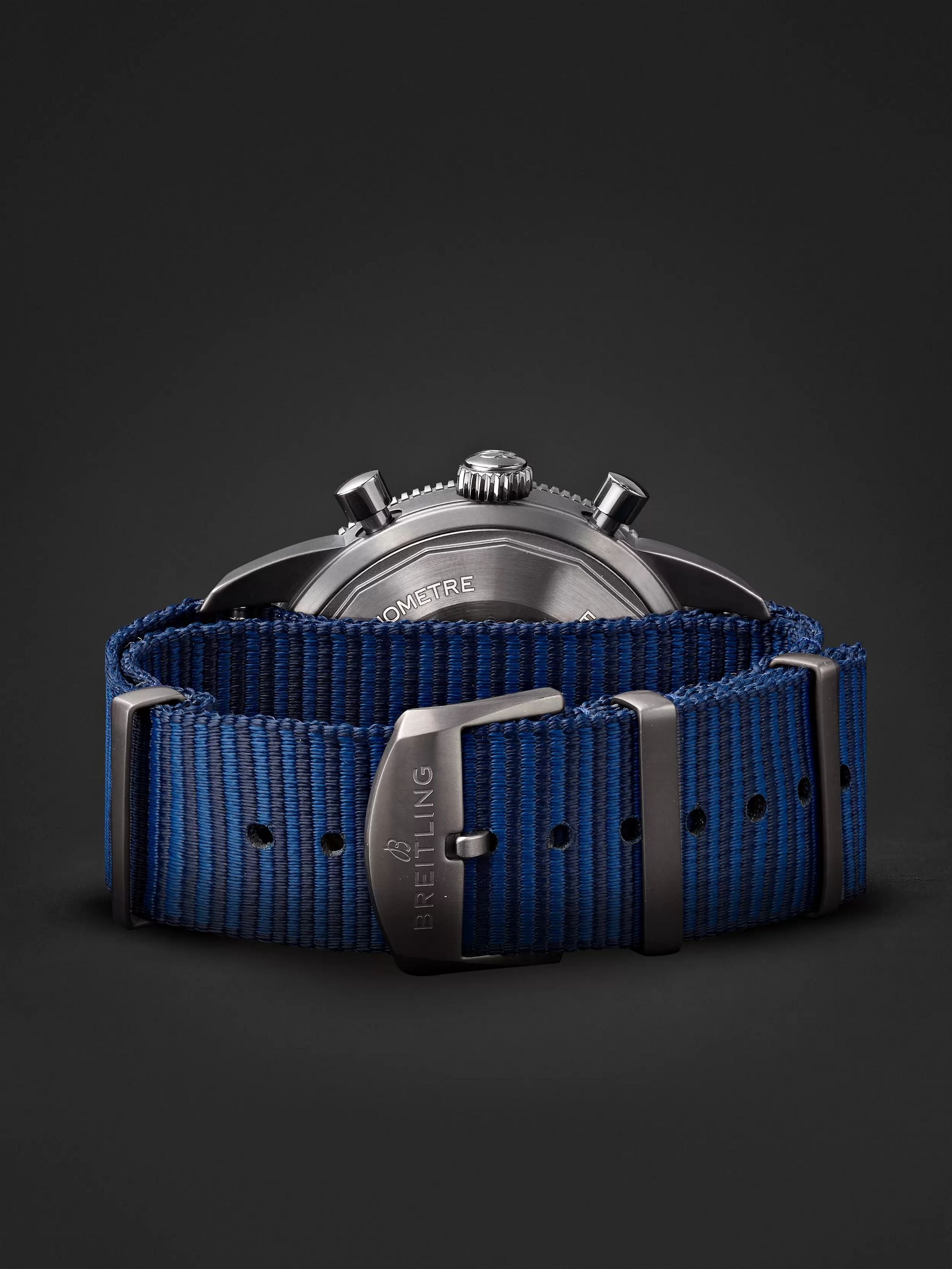 Breitling Superocean Heritage Chronograph 44 Outerknown Blue Dial Blue NATO Strap Watch for Men - M133132A1C1W1