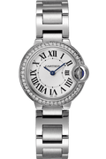Cartier Ballon Bleu De Cartier Diamonds White Dial Silver Steel Strap Watch for Women - W4BB0015