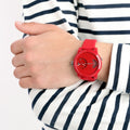 Tommy Hilfiger Denim Red Dial Red Rubber Strap Watch for Men - 1791557