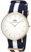 Daniel Wellington Classic Glasgow White Dial Two Tone NATO Strap Watch for Men - DW00100004