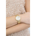 Guess Muse Crystals White Dial Rose Gold Steel Strap Watch For Women - W1008L2