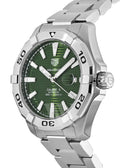 Tag Heuer Aquaracer Calibre 5 Automatic Green Dial Silver Steel Strap Watch for Men - WAY2015.BA0927