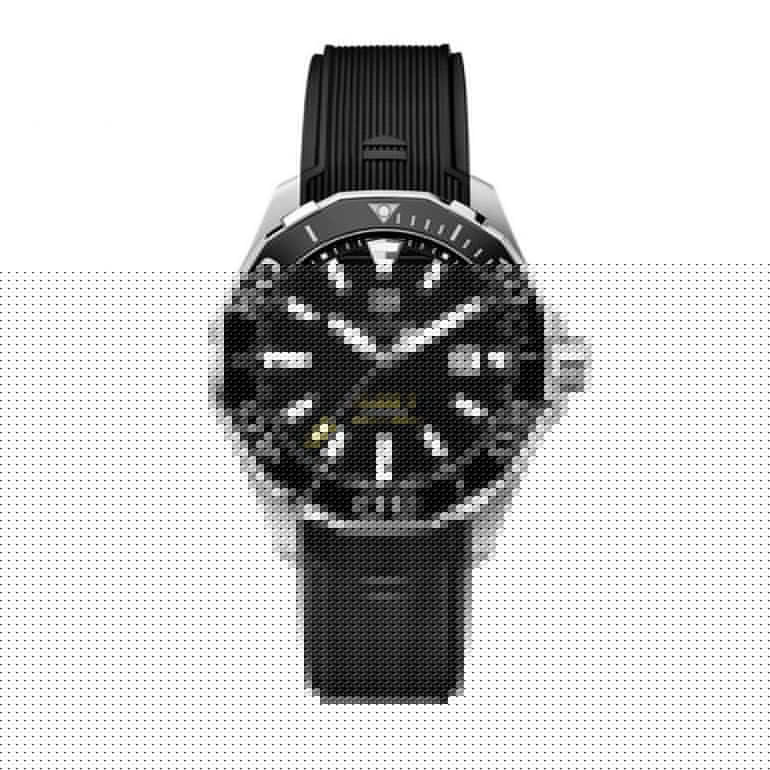 Tag Heuer Aquaracer Calibre 5 Automatic Black Dial Black Rubber Strap Watch for Men - WAY201A.FT6142