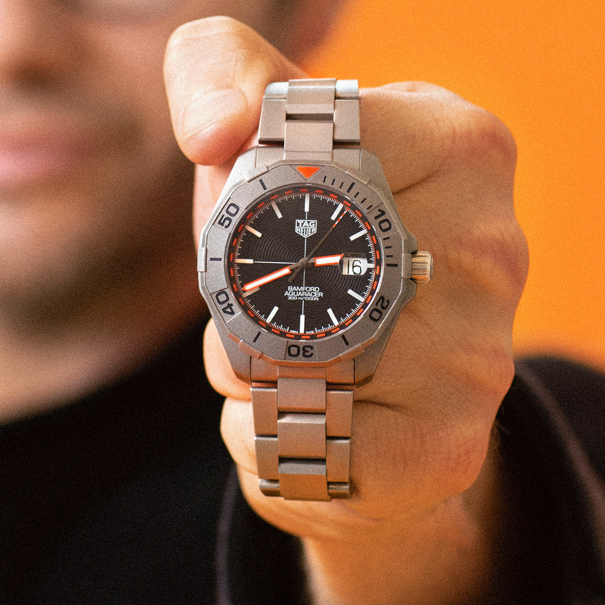 Tag Heuer Aquaracer Bamford Automatic Black Dial Grey Steel Strap Watch for Men - WAY208F.BF0638