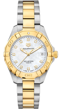 Tag Heuer Aquaracer White Mother of Pearl Dial Two Tone Steel Strap Watch for Women - WBD1322.BB0320