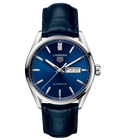 Tag Heuer Carrera Day Date Blue Dial Blue Leather Strap Watch for Men - WBN2012.FC6502