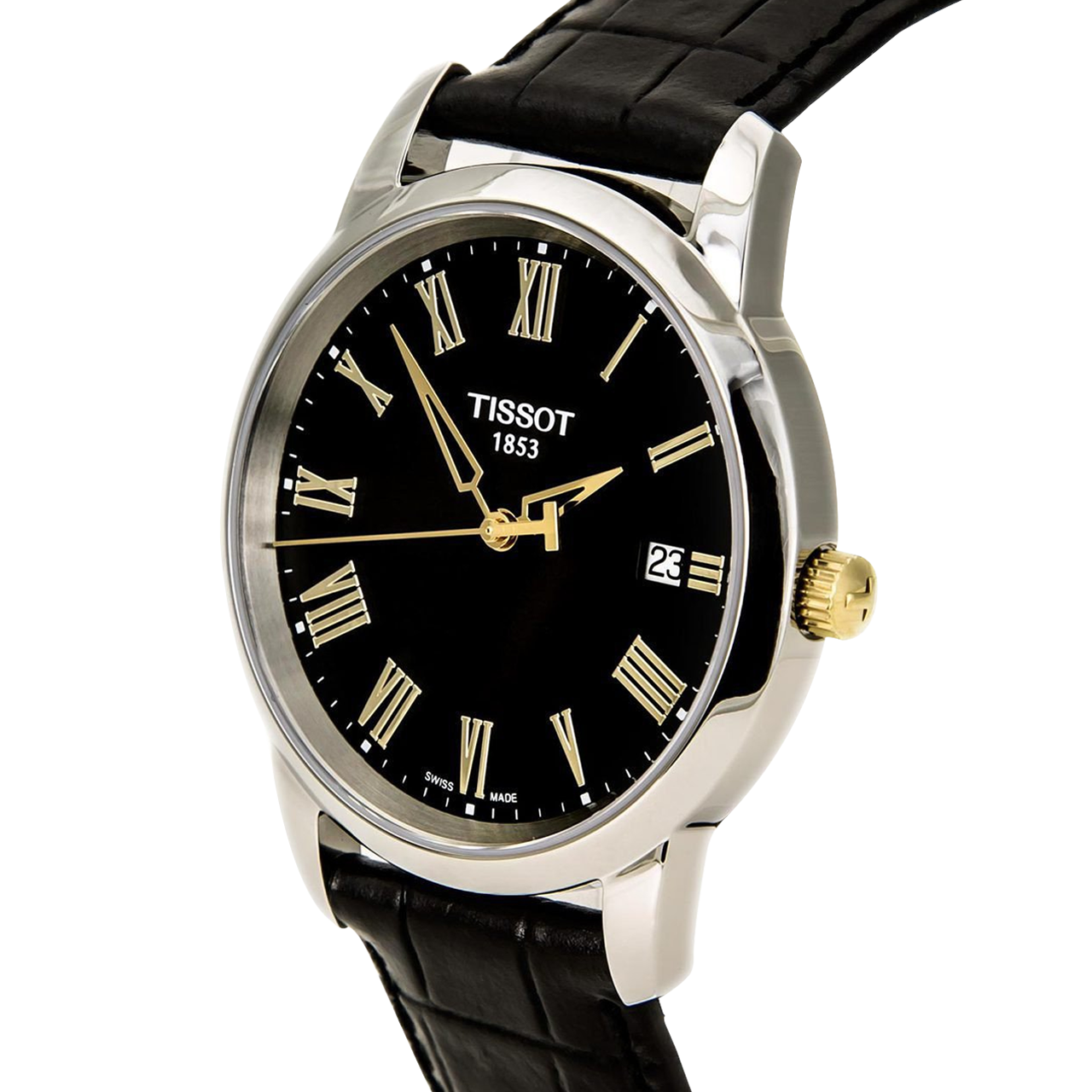 Tissot T Classic Dream Black Dial Black Leather Strap Watch for Men - T033.410.26.053.01