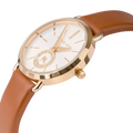 Michael Kors Portia Quartz White Dial Brown Leather Strap Watch For Women - MK2734