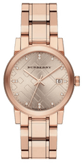 Burberry The City Diamonds Rose Gold Dial Rose Gold Steel Strap Watch for Women - BU9126