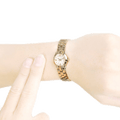 Marc Jacobs Amy Dinky White Dial Gold Steel Strap Watch for Women - MBM3226