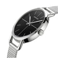 Calvin Klein Even Black Dial Silver Mesh Bracelet Watch for Women - K7B23121
