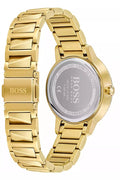 Hugo Boss Signature Gold Dial Gold Steel Strap Watch for Women - 1502541