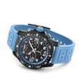 Breitling Endurance Pro Black Dial Light Blue Rubber Strap Watch for Men - X82310281B1S1