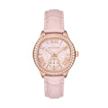 Michael Kors Sage Three-Hand Mother of Pearl Pink Dial Pink Leather Strap Watch for Women - MK4820