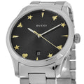 Gucci G Timeless Black Dial Silver Steel Strap Watch For Women - YA1264029A