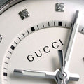 Gucci GG2570 Diamonds White Dial Silver Steel Strap Watch For Women - YA142403