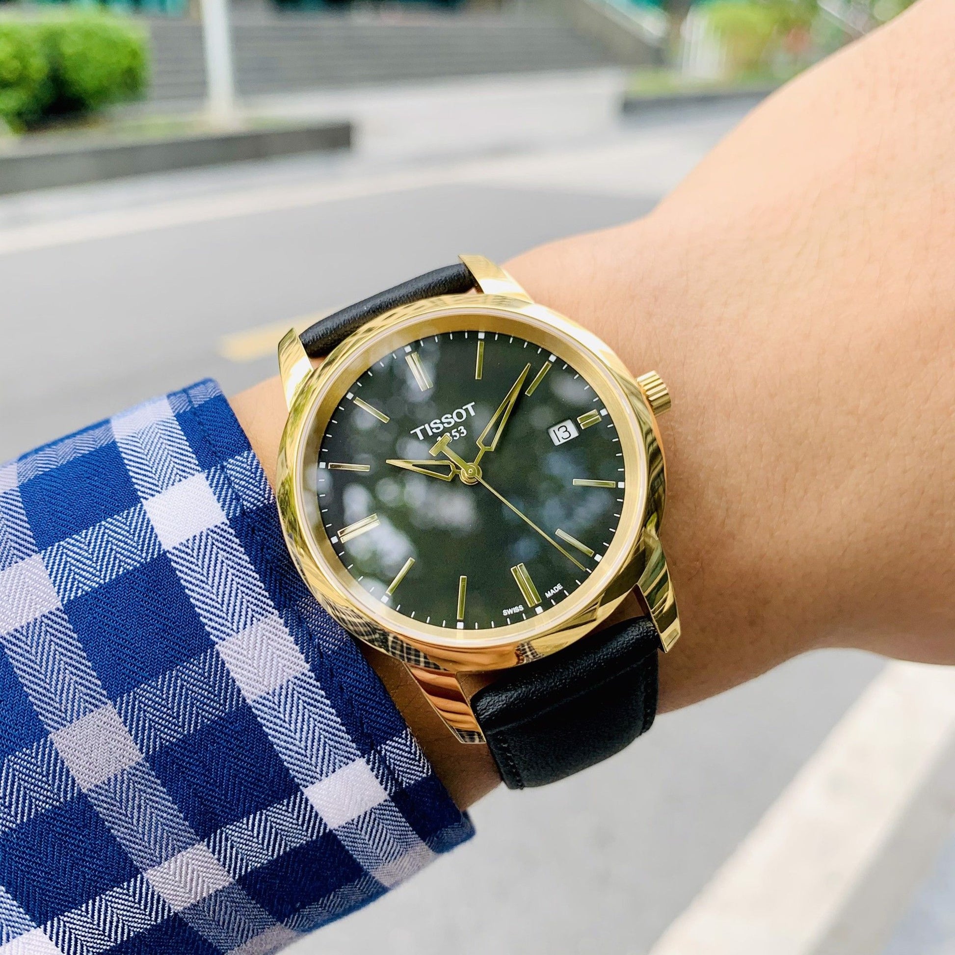 Tissot T Classic Dream Black Dial Black Leather Strap Watch for Men - T033.410.36.051.01