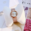 Gucci G Interlocking Mother of Pearl Dial Rose Gold Steel Strap Watch For Women - YA133515