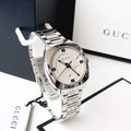 Gucci GG2570 White Dial Silver Steel Strap Watch For Women - YA142502