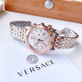Versace Sport Tech Chronograph While Dial Two Tone Steel Strap Watch for Men - VELT00319