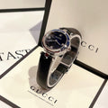 Gucci Diamantissima Quartz Diamonds Black Dial Black Leather Strap Watch for Women - YA141506