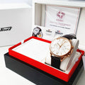 Tissot Des Tourelles Chronograph Silver Dial Brown Leather Strap Watch For Men - T099.427.36.038.00