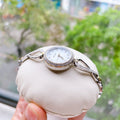 Bulova Analog Crystals Mother of Pearl Dial Silver Steel Strap Watch for Women - 98X109