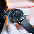 Calvin Klein City Quartz Black Dial Black Leather Strap Watch for Men - K2G2G4CX