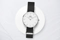 Daniel Wellington Classic Petite Cornwall White Dial Black Nylon Strap Watch For Women - DW00100252