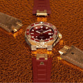 Maurice Lacroix Aikon Venturer Asia Special Edition Red Dial Red Rubber Strap Watch For Men - AI6058-BRZ6B-530-6