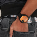 Diesel Mega Chief Chronograph Black Dial Black Steel Strap Watch For Men - DZ4318