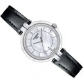 Tissot T Lady Flamingo Mother of Pearl White Dial Black Leather Strap Watch for Women - T094.210.16.111.00