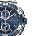 Maurice Lacroix Aikon Chronograph Blue Dial Blue Leather Strap Watch For Men - AI1018-SS001-432-4